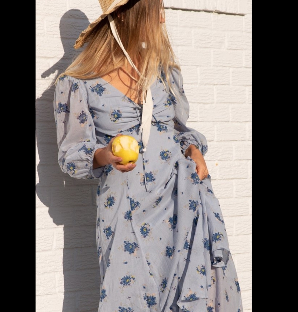 **1 Size 4 Left!!***Free People Sea Glass Midi Dress - 4 - Picture 14 of 15